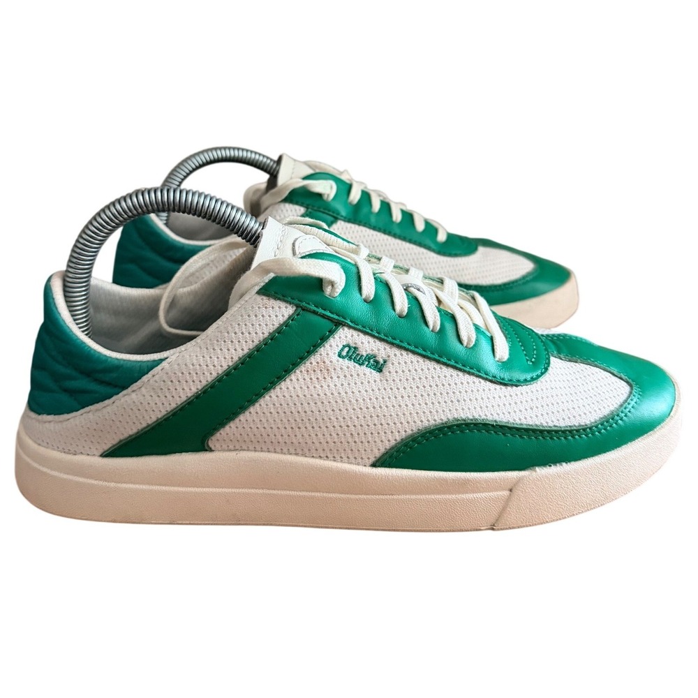 OluKai Sneakers Womens 9 Kilea Green White Leather Mesh 20494-188Z EUC